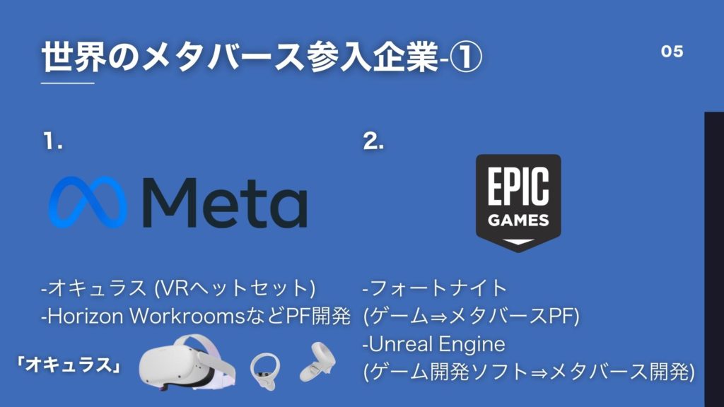 メタバース-Meta、Epic Games
