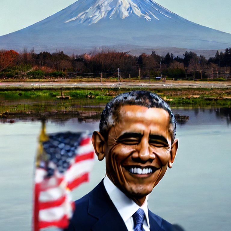 オバマ元大統領と富士山